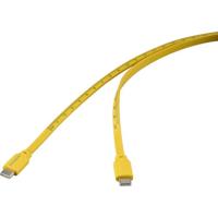 Renkforce RF-6721074 USB-kabel USB 2.0 USB-C stekker, USB-C stekker 1.00 m Geel Met meetlint-opdruk (metrisch) - thumbnail