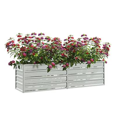 Plantenbak verhoogd 160x40x45 cm gegalvaniseerd staal zilver Plantenbak verhoogd 160x40x45 cm gegalvaniseerd staal zilver
