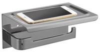Best Design Toiletrolhouder met Telefoonplankje 18x12 cm RVS Geborsteld - thumbnail