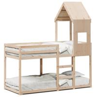Stapelbedframe zonder matras massief grenenhout 90x190 cm - thumbnail