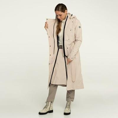 AGU Trench Coat Long Regenjas Urban Outdoor Dames - Cement - XXL - Waterdicht AGU Trench Coat Long Regenjas Urban Outdoor Dames - Cement - XXL - Waterdicht