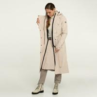 AGU Trench Coat Long Regenjas Urban Outdoor Dames - Cement - S - Waterdicht - thumbnail