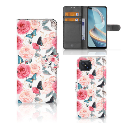 OPPO Reno4 Z Hoesje Butterfly Roses