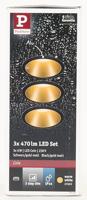 Paulmann Cole Coin 93404 Inbouwlamp Set van 3 stuks Energielabel 2021: n.v.t. 6 W Warmwit Zwart, Goud - thumbnail