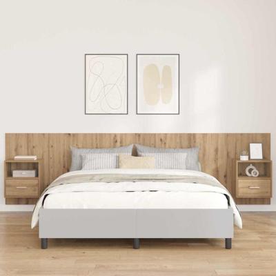 Hoofdbord Met Kast met lade 3 pcs Artisan Eiken Bewerkt hout