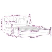 Bedframe "Viana" met LED zonder matras kunstleer zwart en wit 160x200 cm - thumbnail