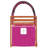 Stapelbed met gordijnen 90x200 cm grenenhout roze - thumbnail