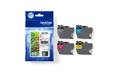 Originele inkt cartridge Brother LC422XL Zwart/Cyaan/Magenta/Geel (4 Stuks) - thumbnail