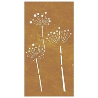 Wanddecoratie tuin bloemenontwerp 105x55 cm cortenstaal - thumbnail