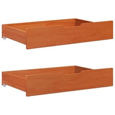 Bedframe met lade met opslag 3 pcs Wasbruin Massief Vurenhout