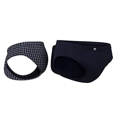 3-pak heren slips - Foxe-packet 2270 - navy ruit - Geruite 100% katoenen heren onderbroeken