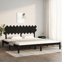 Bedframe massief hout zwart 200x200 cm - thumbnail
