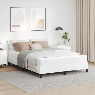 Bed met matras Zuiverwit 140 x 190 cm Kunstleer