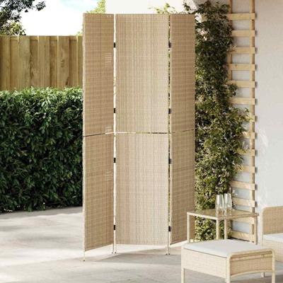 Kamerscherm Beige 146 x 200 cm poly rattan