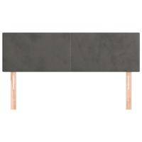 Hoofdborden 2 st 72x5x78/88 cm fluweel donkergrijs - thumbnail