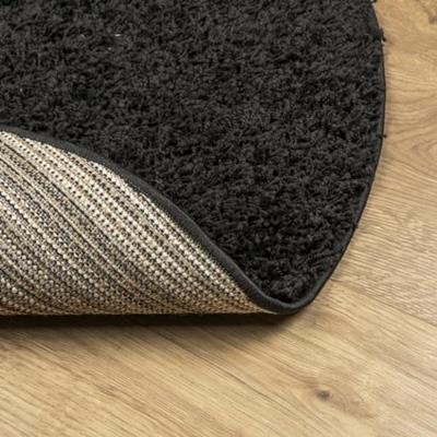 VidaXL Vloerkleed pamplona shaggy hoogpolig modern ø 280 cm zwart