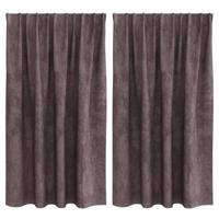 VidaXL Velvet gordijnen met gordijnen 2 pcs bruin 140 x 140 cm fluweel - thumbnail