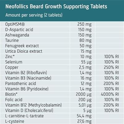 Neofollics Hair Technology Beard Growth supporting tablets - thumbnail