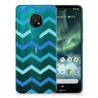Nokia 7.2 | 6.2 TPU bumper Zigzag Blauw - thumbnail
