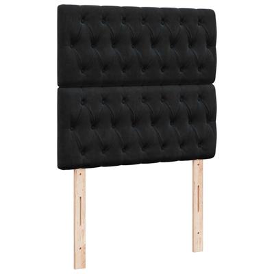 Boxspring met matras fluweel zwart 120x200 cm