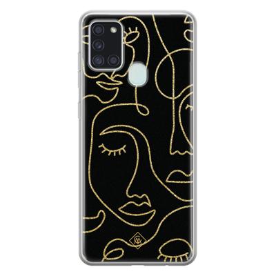 Samsung Galaxy A21s siliconen hoesje - Abstract faces