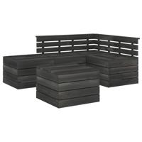 vidaXL 5-delige Loungeset pallet massief grenenhout donkergrijs - thumbnail