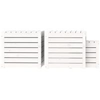 3-delige Tuinboxset massief grenenhout wit - thumbnail