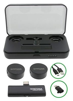 PATONA Premium Professionele set dasspeldmicrofoons PTS-I91S met oplaadcase