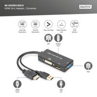 ASSMANN Electronic AK-330403-002-S HDMI, DP DVI, DVI-D Zwart kabeladapter/verloopstukje - thumbnail