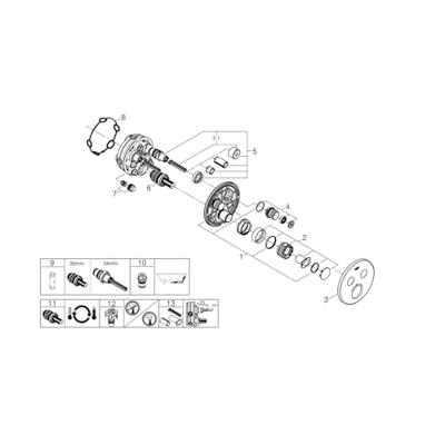 Grohe SmartControl Inbouwthermostaat - 3 knoppen - rond - brushed cool sunrise 29119gn0 Grohe SmartControl Inbouwthermostaat - 3 knoppen - rond - brushed cool sunrise 29119gn0