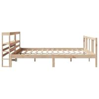 Bedframe met hoofdbord massief grenenhout 200x200 cm - thumbnail