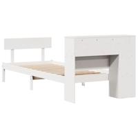Bed met boekenkast zonder matras grenenhout wit 90x200 cm - thumbnail