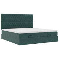 Ottoman bed met matrassen 160x200cm fluweel donkergroen - thumbnail