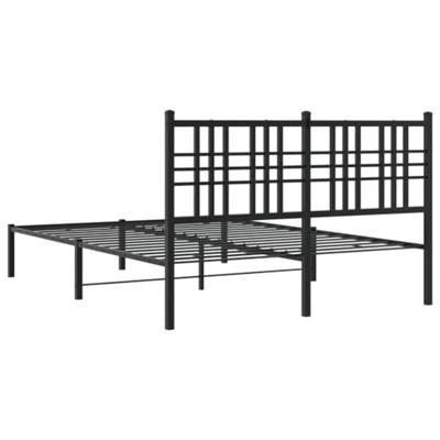 Bedframe met hoofdbord metaal zwart 120x200 cm