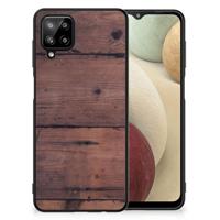 Samsung Galaxy A12 Houten Print Telefoonhoesje Old Wood - thumbnail