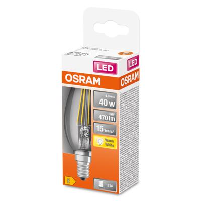 OSRAM HOMELIGHTING 4058075436503 LED-lamp Energielabel E (A - G) E14 Kaars 4 W = 40 W Warmwit (Ø x l) 35 mm x 100 mm 1 stuk(s) OSRAM HOMELIGHTING 4058075436503 LED-lamp Energielabel E (A - G) E14 Kaars 4 W = 40 W Warmwit (Ø x l) 35 mm x 100 mm 1 stuk(s)