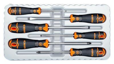 Bahco BahcoFit schroevendraaierset met rubber greep, gleuf-, Pozidriv - 6-delig - B219.016