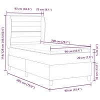 Boxspring bed met matras Lichtgrijs 90 x 200 cm Stof - thumbnail