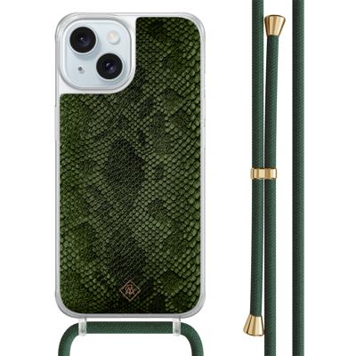 iPhone 15 hoesje met groen koord - Snake mix iPhone 15 hoesje met groen koord - Snake mix