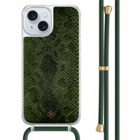 iPhone 15 hoesje met groen koord - Snake mix - thumbnail