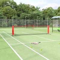 VidaXL Tennisnet 400x100x87 cm polyester zwart en rood - thumbnail