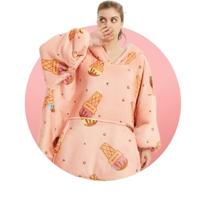 Draagbare deken met capuchon & mouwen - ijsjes - thumbnail