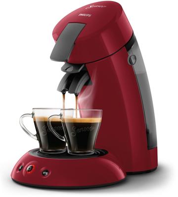 Philips HD6553/81 SENSEO ORIGINAL koffiepadmachine, Aroma Booster, Crema Pus, 1 of 2 kopjes, Rood