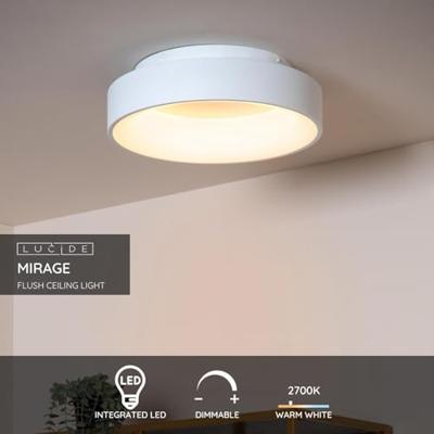 Lucide MIRAGE - Plafonnière - Ø 38 cm - LED Dimb. - 1x22W 2700K - Wit - thumbnail