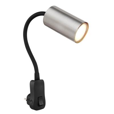 Globo Zwarte lampRobby stopcontact met nikkel - 57911DP