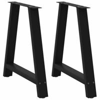 Eettafelpoten 2 st A-vormig 70x(72-73) cm staal zwart - thumbnail