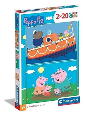 Clementoni legpuzzel super color peppa pig, 2x20st. Clementoni legpuzzel super color peppa pig, 2x20st.
