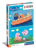 Clementoni legpuzzel super color peppa pig, 2x20st. - thumbnail