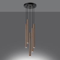 Hanglamp PASTELO 5P hout - thumbnail