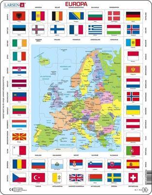 Larsen kaart europa met vlaggen, 70st.